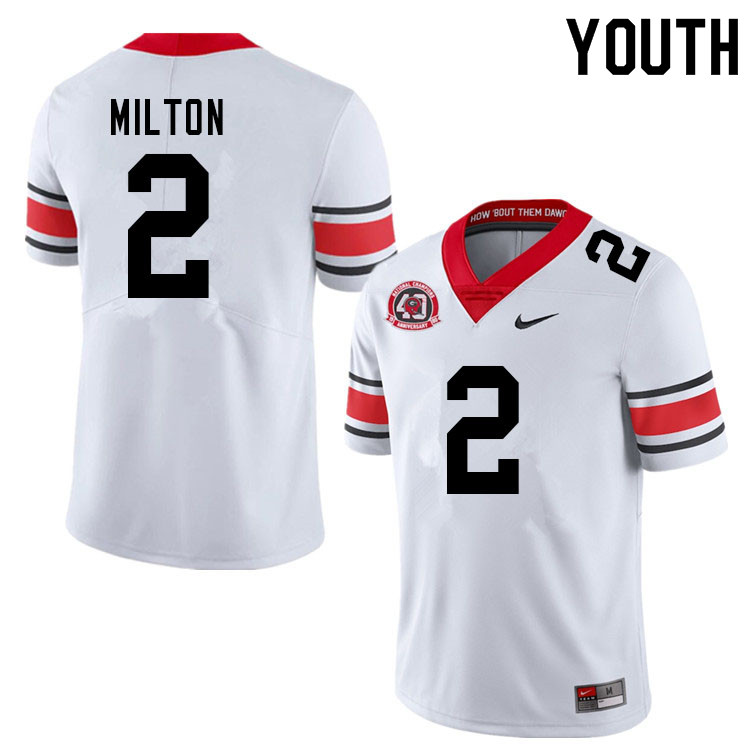Youth #2 Kendall Milton Georgia Bulldogs Nationals Champions 40th Anniversary College Football Jerse - Click Image to Close